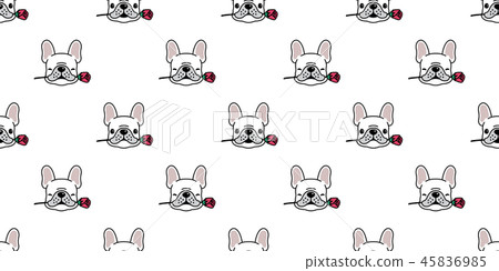 Dog seamless pattern french bulldog vector puppy 45836985