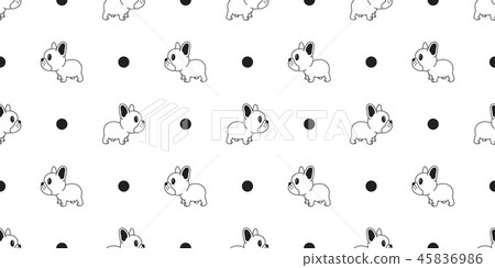 Dog seamless pattern vector french bulldog pet 45836986