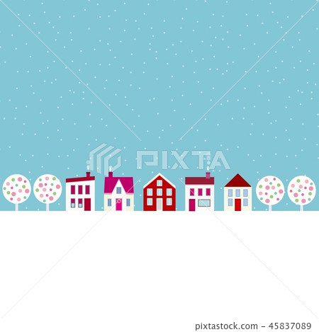 Cityscape Christmas snow - Stock Illustration [45837089] - PIXTA