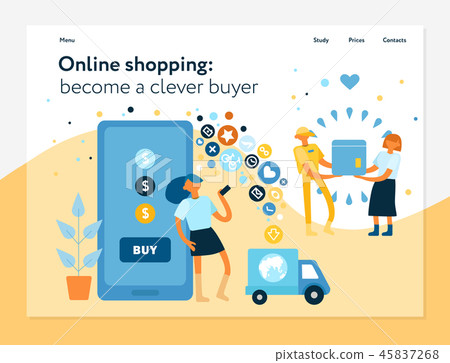 Online Shopping Concept Banner  45837268