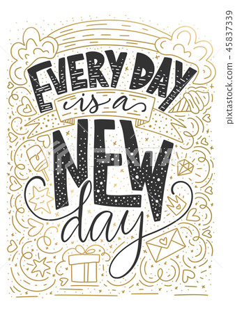 Positive vector lettering card. Positive vector lettering card. 45837339