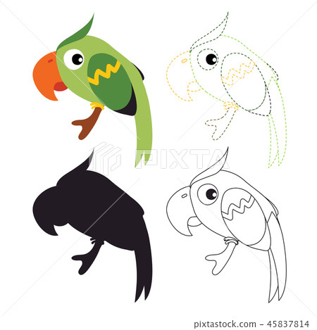 parrot worksheet vector design for kid 45837814
