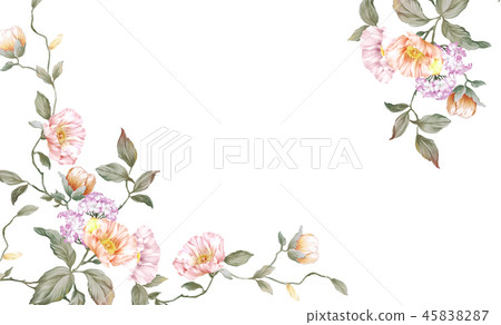 Elegant rose flower and branches 45838287