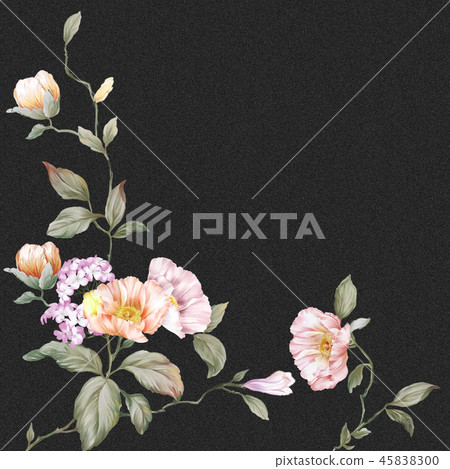 Elegant rose flower and branches 45838300
