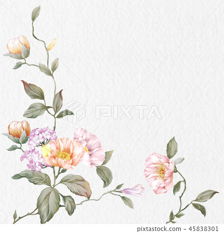 Elegant rose flower and branches 45838301