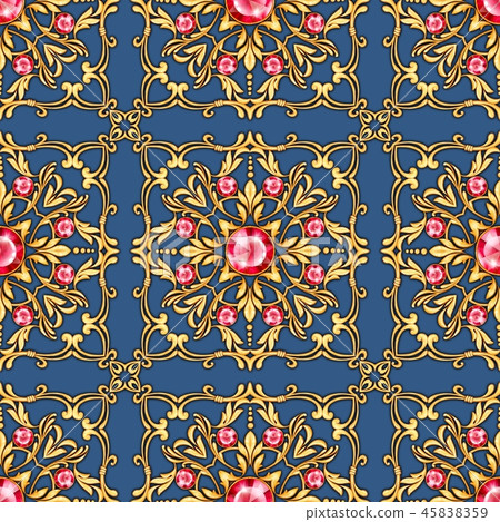 Seamless luxury pattern with gems Seamless luxury pattern with gems 45838359