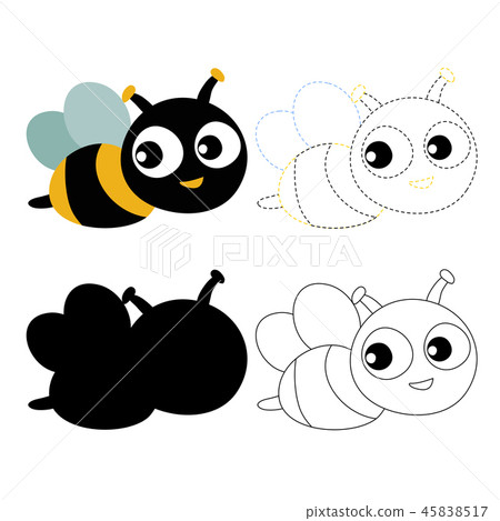 bee worksheet vector design for kid 45838517