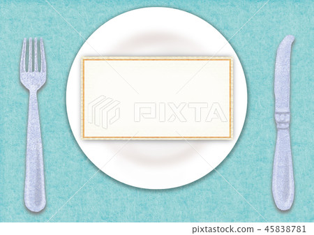 Plate and title (blue green) 45838781