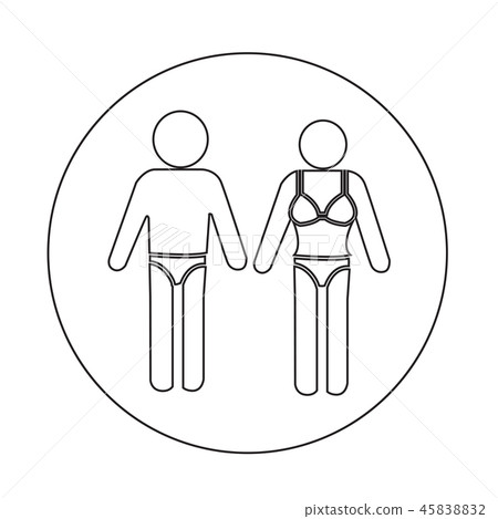 插图素材: swimming suit people icon