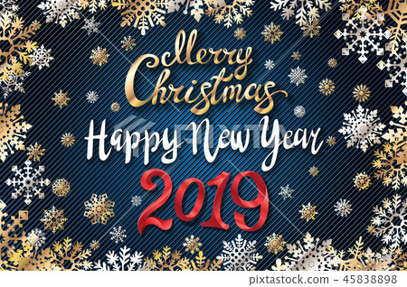 vector gold Merry Christmas Happy new year 2019 45838898