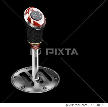 3d illustration of gearshift isolated on black background 3d illustration of gearshift isolated on black background 45840159