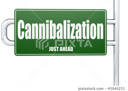 Cannibalization word on green road sign Cannibalization word on green road sign 45840251