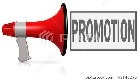 Promotion word with red megaphone Promotion word with red megaphone 45840259