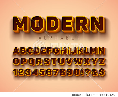 Vector 3d Alphabet Font with Frame and Shadow... - Stock Illustration ...