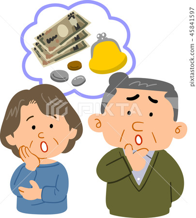 Senior couple's trouble of money Senior couple's trouble of money 45841597