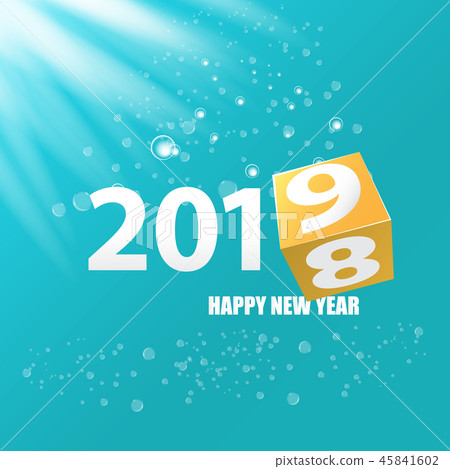 2019 Happy new year creative design background or greeting card. 2019 new year numbers on azure 2019 Happy new year creative design background or greeting card. 2019 new year numbers on azure 45841602