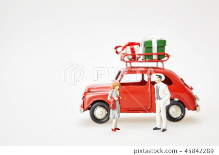 商人，女商人，汽車，聖誕樹，聖誕節，微型，模型 45842289