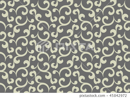 Flower pattern. Seamless gray ornament. Graphic  45842972