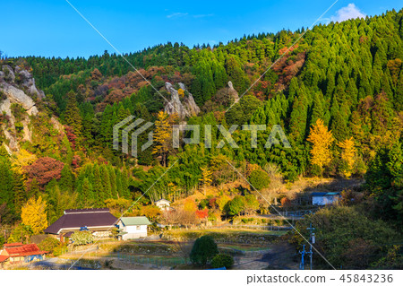 秋葉和晚上風景的泰特羽田的風景[中津市後大垣] 45843236