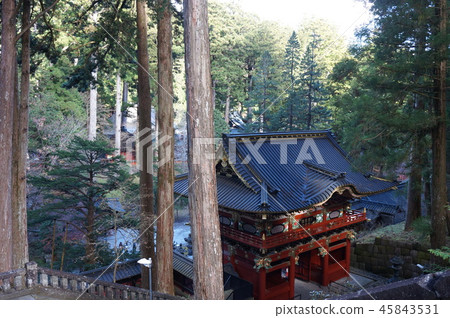 [世界遺產日光神社和廟宇] To木縣日光市上空看到的林內寺大宇尼蒙 45843531