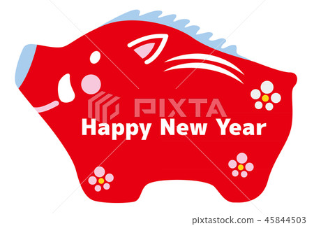 2019 New Year's card template Maze figurine white background horizontal position 2019 New Year's card template Maze figurine white background horizontal position 45844503