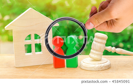 House, hammer of the judge with wooden  45845091
