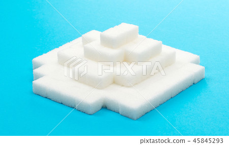Pile of sugar cubes 45845293