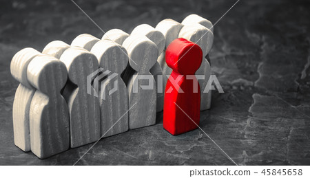 Red man coming out of the crowd. The chosen person Red man coming out of the crowd. The chosen person 45845658