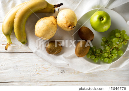 Ingredients for fruit salad are on the table Ingredients for fruit salad are on the table 45846776