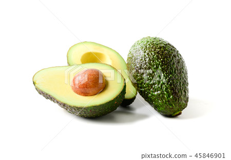Fresh avocado. Sliced avocado fruit isolated  45846901