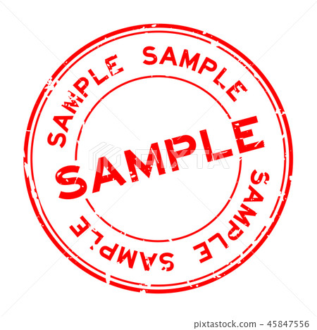 Grunge red sample word round rubber seal stamp 45847556
