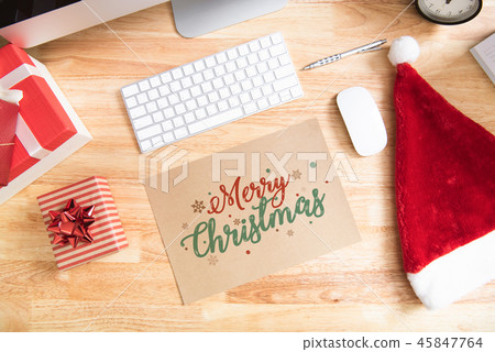 Happy new year holiday greeting paper card design 45847764