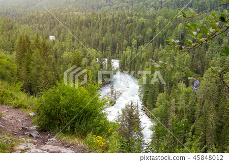 View from the height of the mountain river. View from the height of the mountain river. 45848012