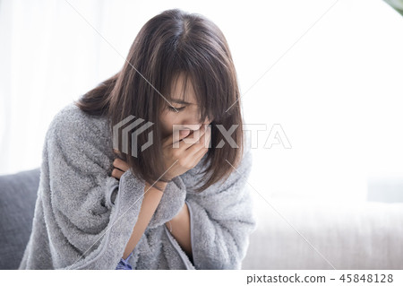 woman sick and cough woman sick and cough 45848128