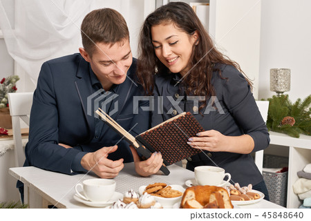 romantic couple closeup portrait, love concept  45848640
