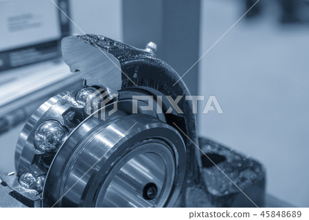 Cutaway part  of the metal ball  bearing. 45848689