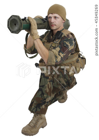 Private Military Company operator with AT4 rocket 45849269