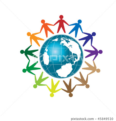 people unity with Earth globe Template logo people unity with Earth globe Template logo 45849510