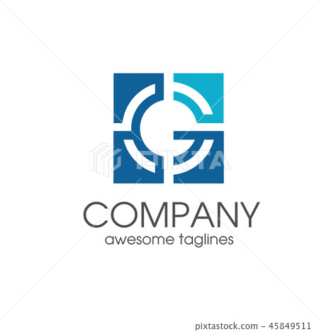 creative letter G square target icon vector, lette 45849511