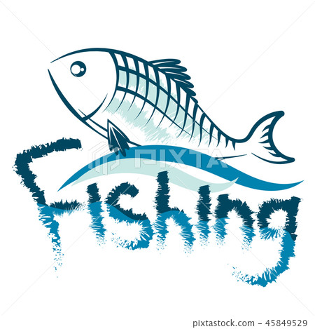 Fishing with fish on the wave Fishing with fish on the wave 45849529