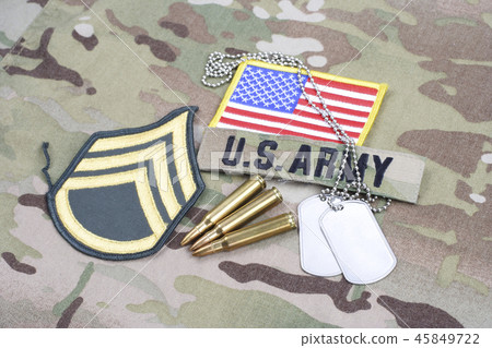 US ARMY Staff Sergeant rank patch, flag patch 45849722