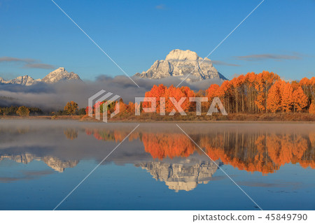 Teton Scenic Autumn Reflection 45849790
