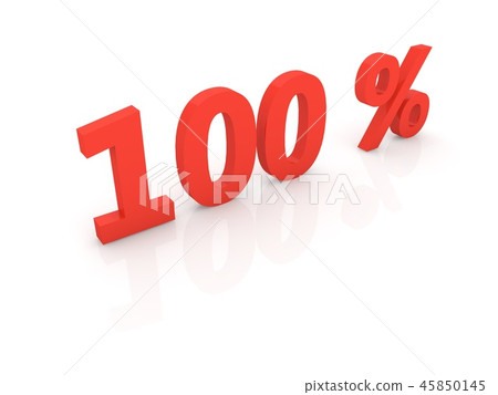 One hundred percent on a white background.. One hundred percent on a white background.. 45850145