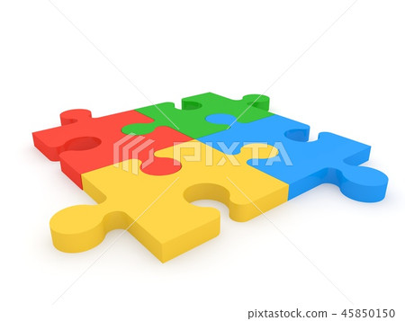 Color puzzles on a white background. 45850150