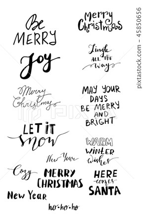 Set of Christmas lettering handwritten 45850656