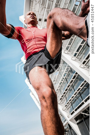Low angle of a professional male sportsman 45851447