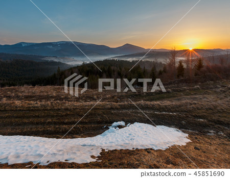 Early morning spring Carpathian mountains 45851690