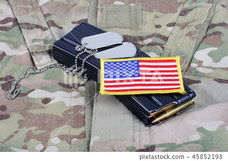 M-16 magazine with ammunition on US Army uniform M-16 magazine with ammunition on US Army uniform 45852193