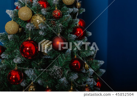 Very beautiful New Year's backlit scenery in a 45852504