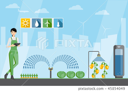 Asian woman farmer in a modern greenhouse Asian woman farmer in a modern greenhouse 45854049